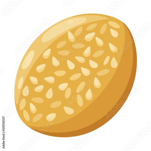 Illustration of sesame seeds isolated on white background.