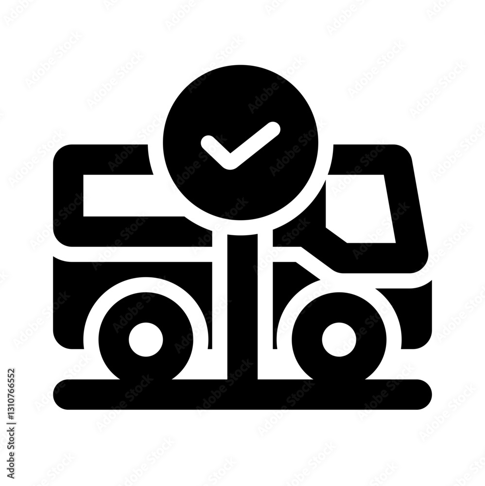Fototapeta premium bus stop glyph icon style
