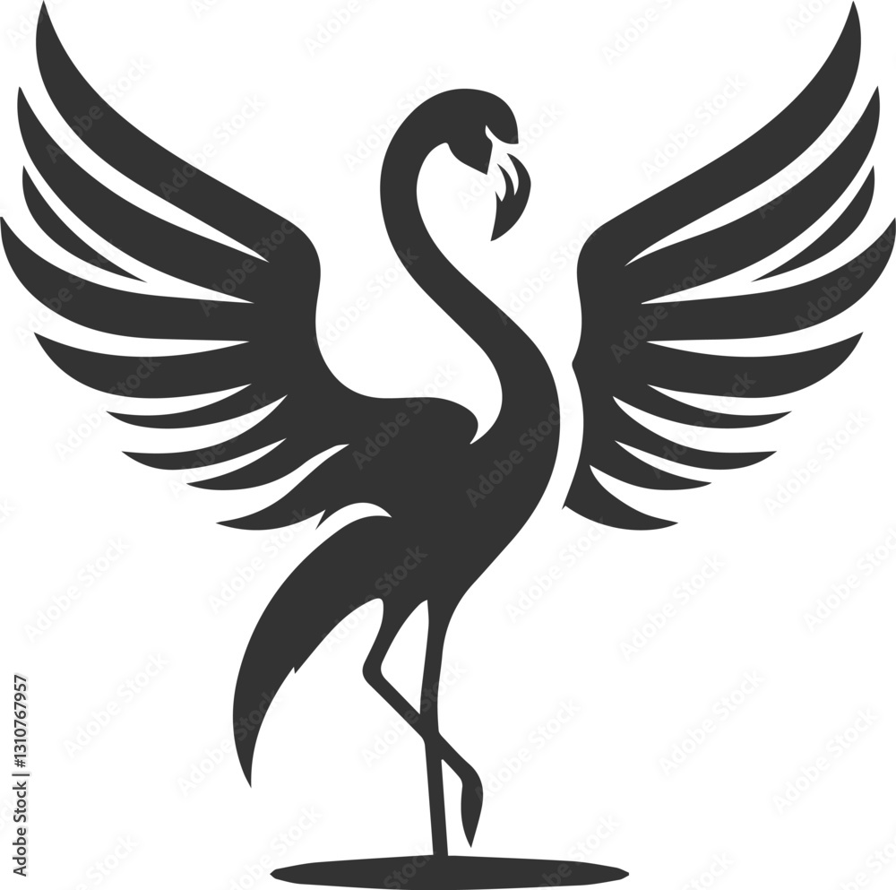 Naklejka premium A flamingo spreading its wings wide animal vector