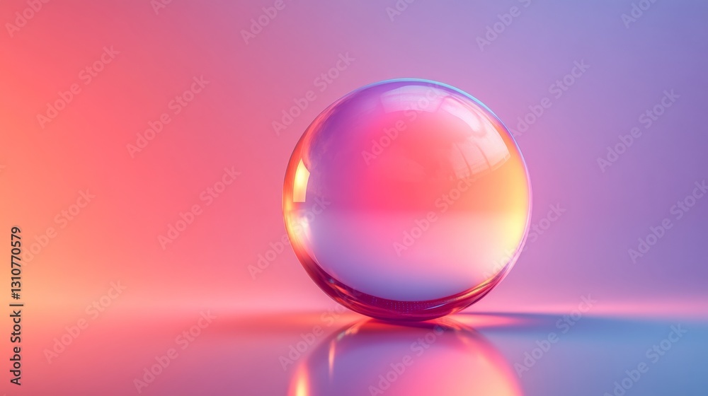 A Vibrant Transparent Sphere Reflecting Colorful Illumination Around It A Vibrant Transparent Sphere Reflecting Colorful Illumination Around It