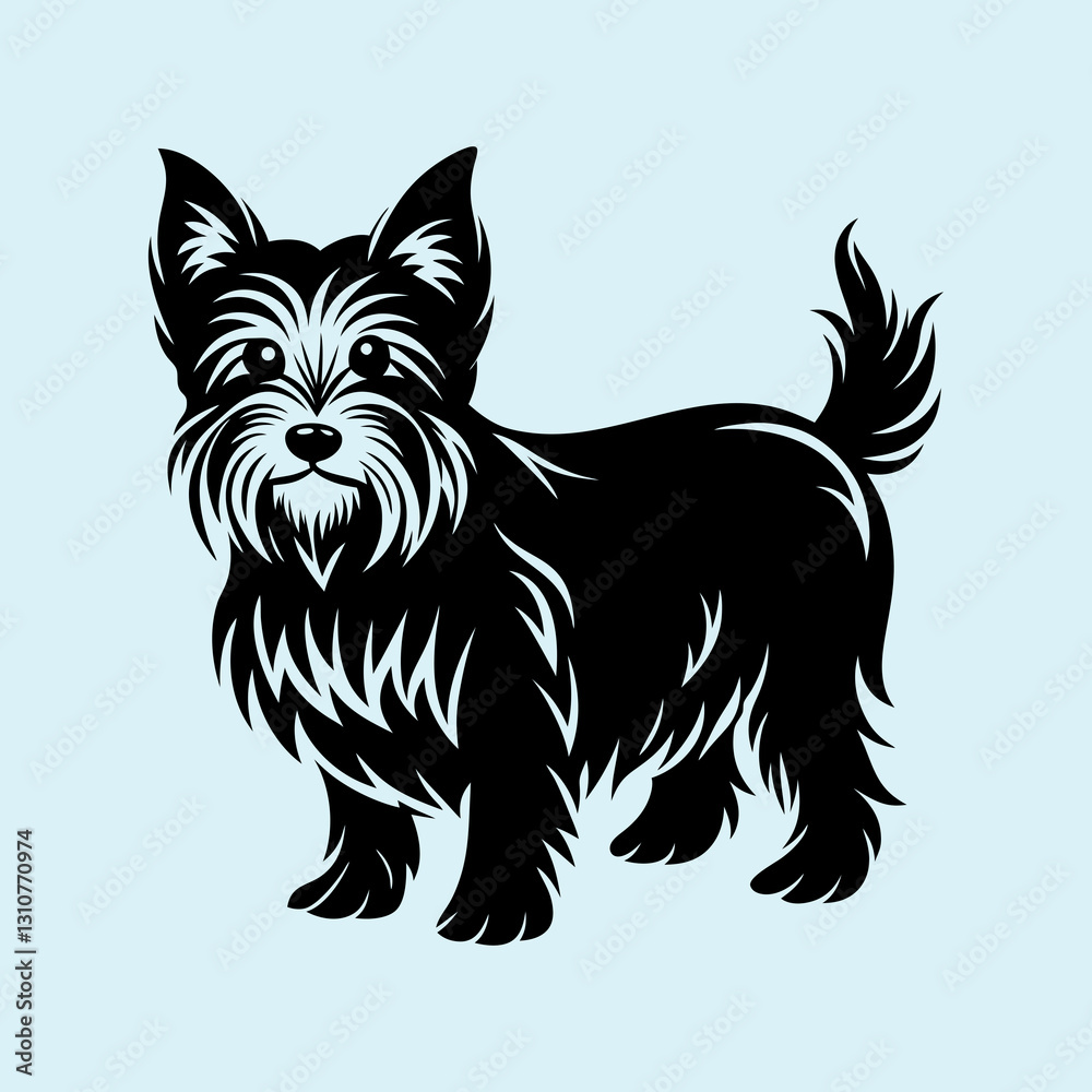 Fototapeta premium Yorkshire Terrier Silhouette vector
