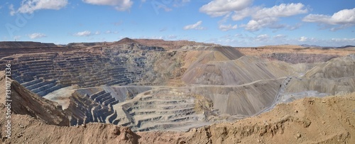 An open pit copper mine in southern Arizona. 
