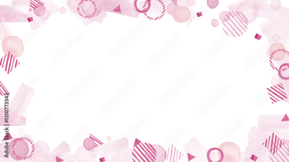 水彩風　ラフでポップな春フレーム4