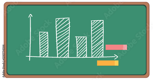 Chalkboard Bar Graph Illustration