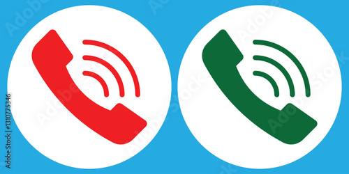 Accept call and decline button. Contact Icon,Call Button. Phone call icons. Telephone symbol. 