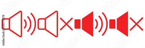 Speakers Icon Set. Volume icon. Loudspeaker icon vector. No speaker icon. Sound Icons. speaker mute icon sign. vector illustrator. 