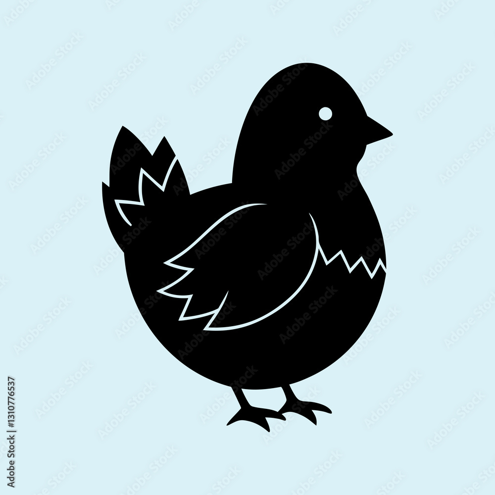 Fototapeta premium Easter Chick Silhouette vector