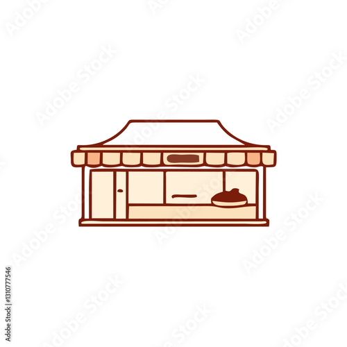 Outline set of food courts vector icons for web design isolated on white background