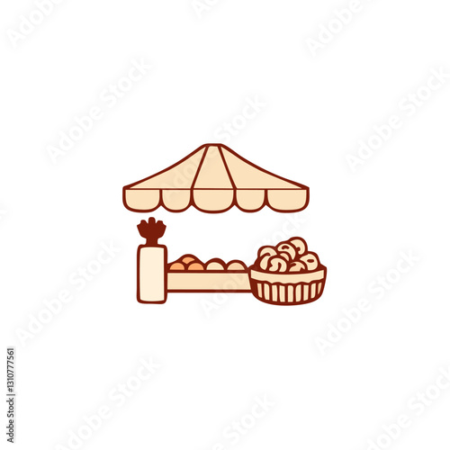 Outline set of food courts vector icons for web design isolated on white background