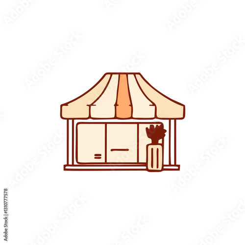 Outline set of food courts vector icons for web design isolated on white background