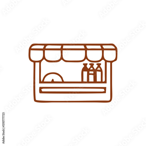 Outline set of food courts vector icons for web design isolated on white background