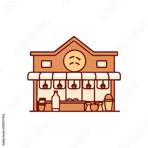 Outline set of food courts vector icons for web design isolated on white background