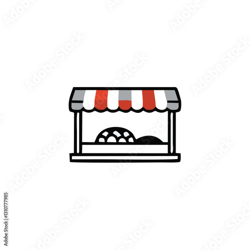 Outline set of food courts vector icons for web design isolated on white background