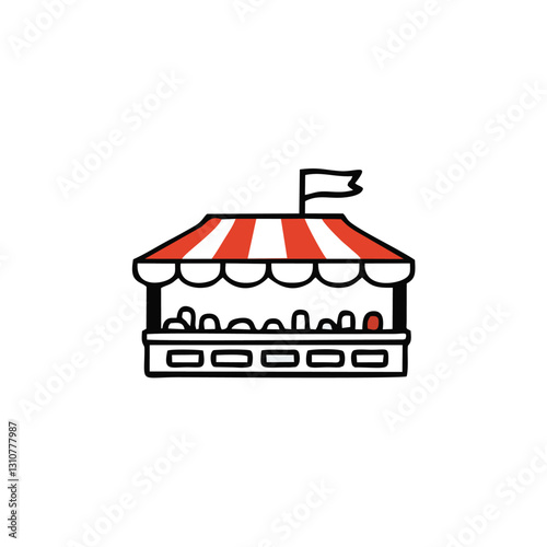 Outline set of food courts vector icons for web design isolated on white background