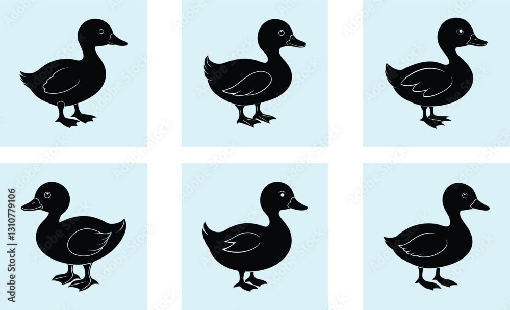 Obraz premium Duckling Silhouette vector