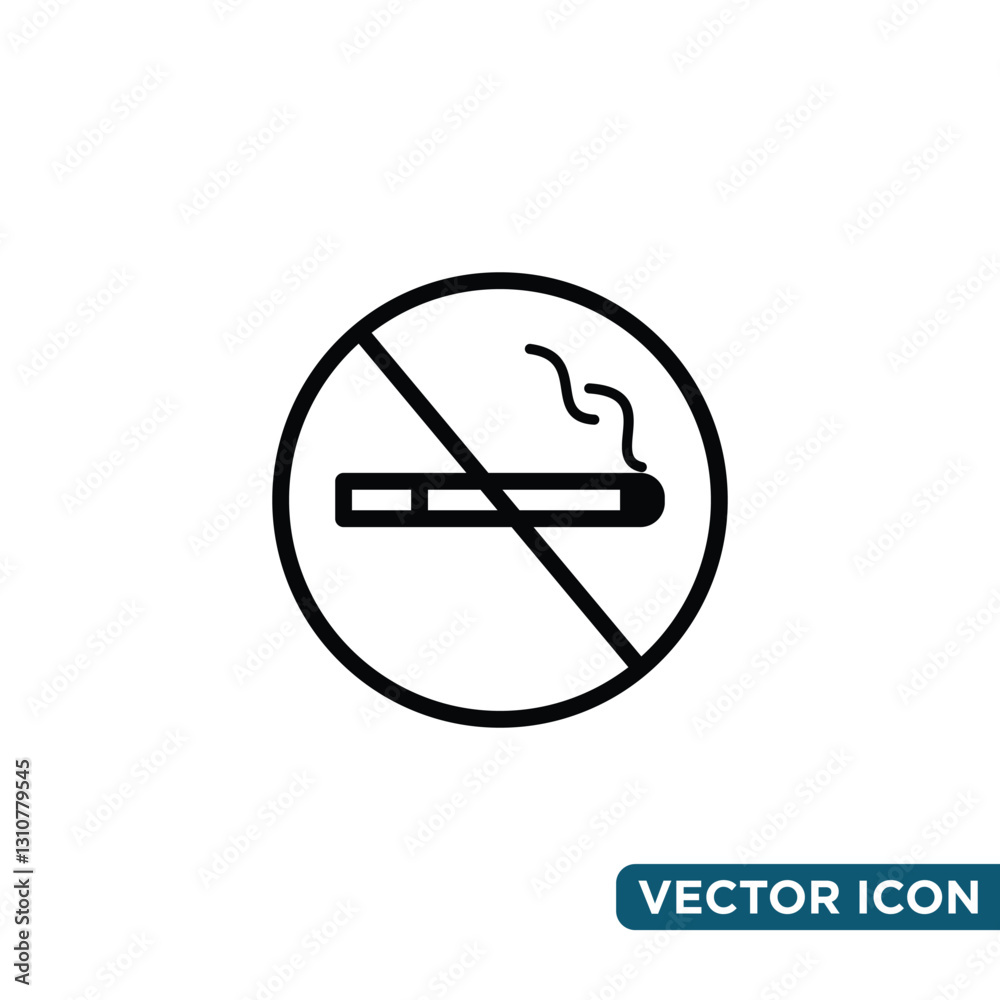 Minimalist No Smoking Icon Design Template 