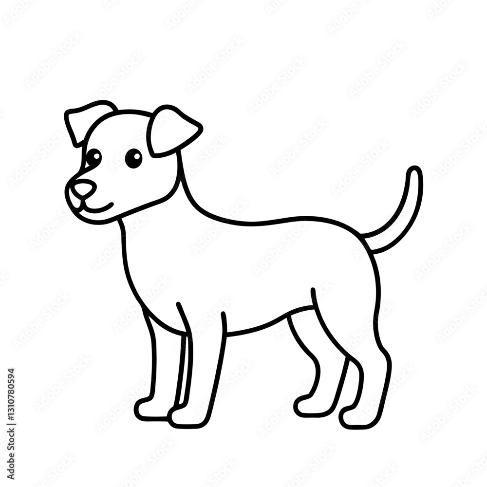 Fototapeta premium Cute Doggy Outline Icon