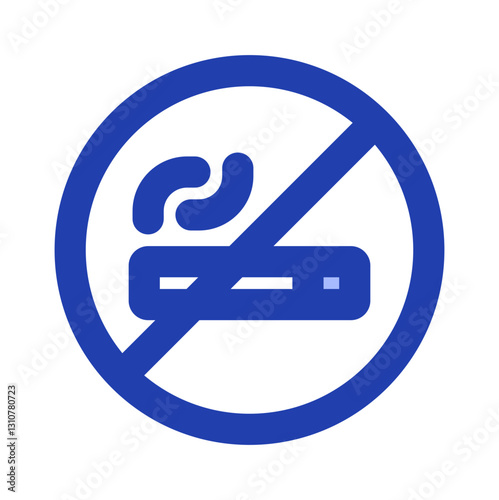 no smoking blue icon style