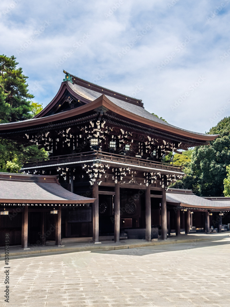 Meiji shrine in Yoyogi park in Shibuya, Tokyo, Japan Meiji shrine in Yoyogi park in Shibuya, Tokyo, Japan