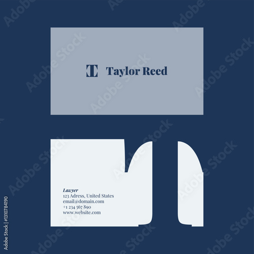 Business Card Template Taylor Lawyer Grey Blue Professional