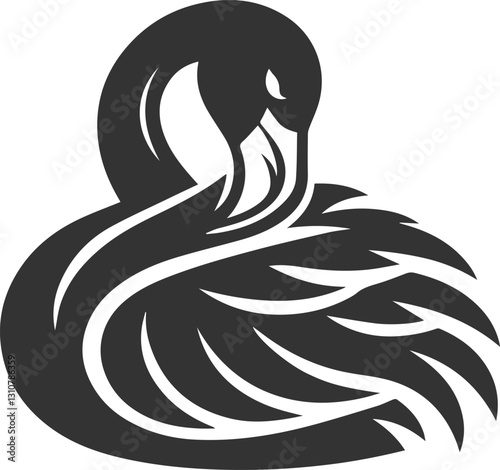 A flamingo resting with its head tucked under its wing animal vector