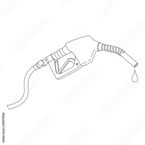 Hand drawn kids drawing vector illustration gas pump cartoon isolated