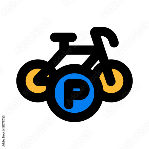 bicycle parking fill color icon style