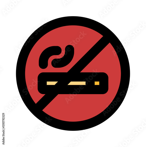 no smoking fill color icon style