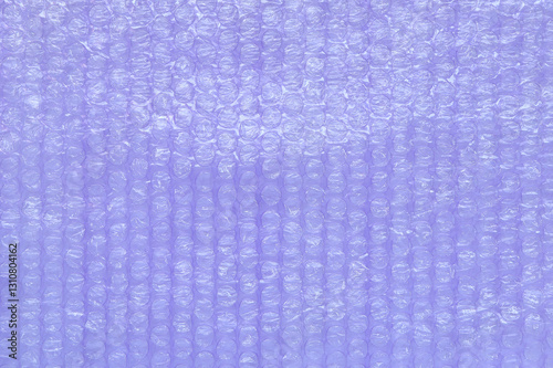 Purple plastic bubble wrap texture background, Polyethylene bubble wrap, from above view