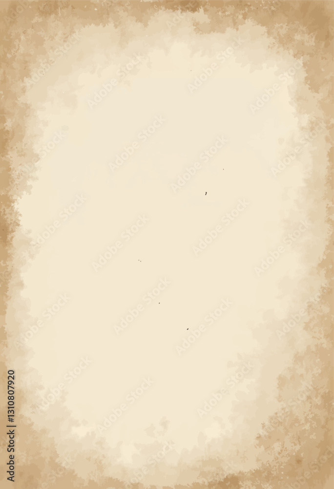 Vintage beige parchment paper with aged border