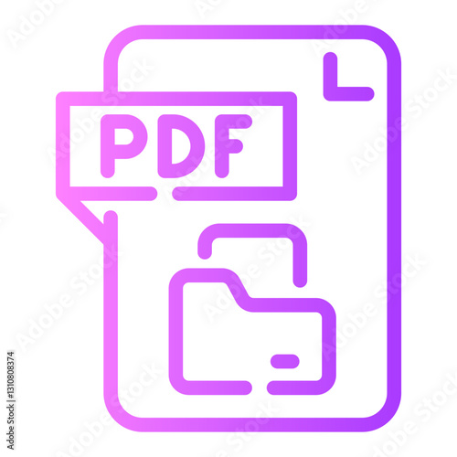 pdf Line Gradient Icon