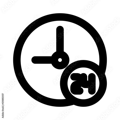 24 hours outline black icon style