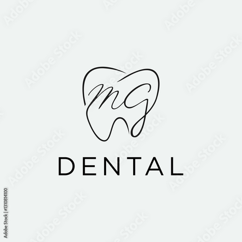 luxury dental logo with initial MG letter vector for clinic