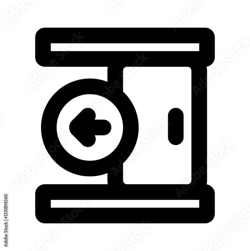 sliding door to the left outline black icon style