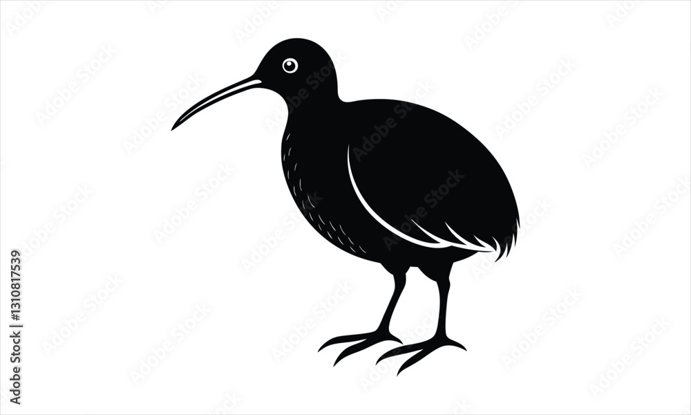 Fototapeta premium Kiwi Bird Simple Silhouette Design