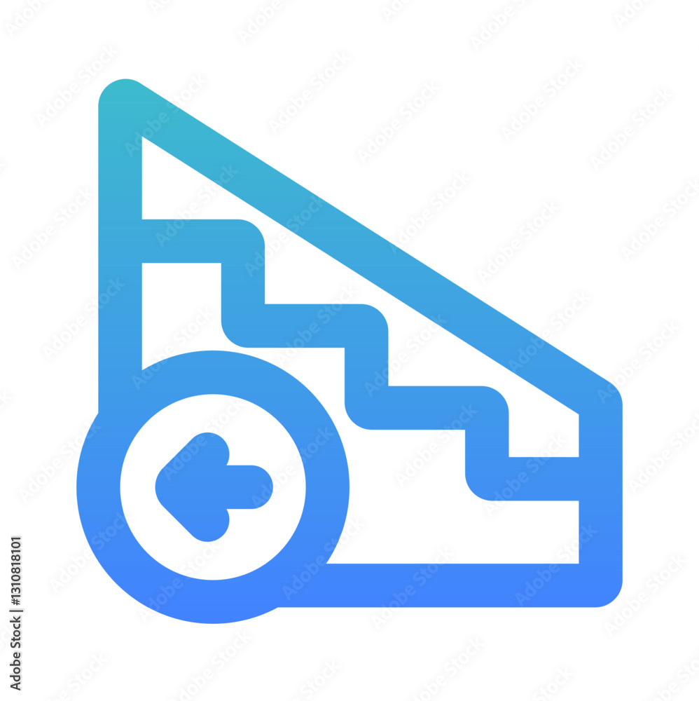 left stairs outline gradient icon style left stairs outline gradient icon style