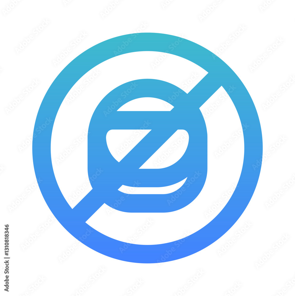 no helmet outline gradient icon style no helmet outline gradient icon style