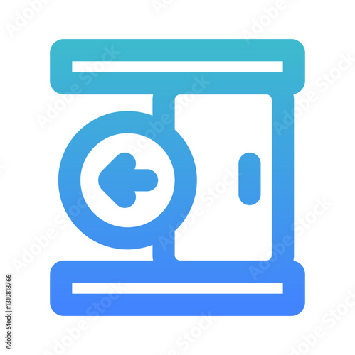 sliding door to the left outline gradient icon style