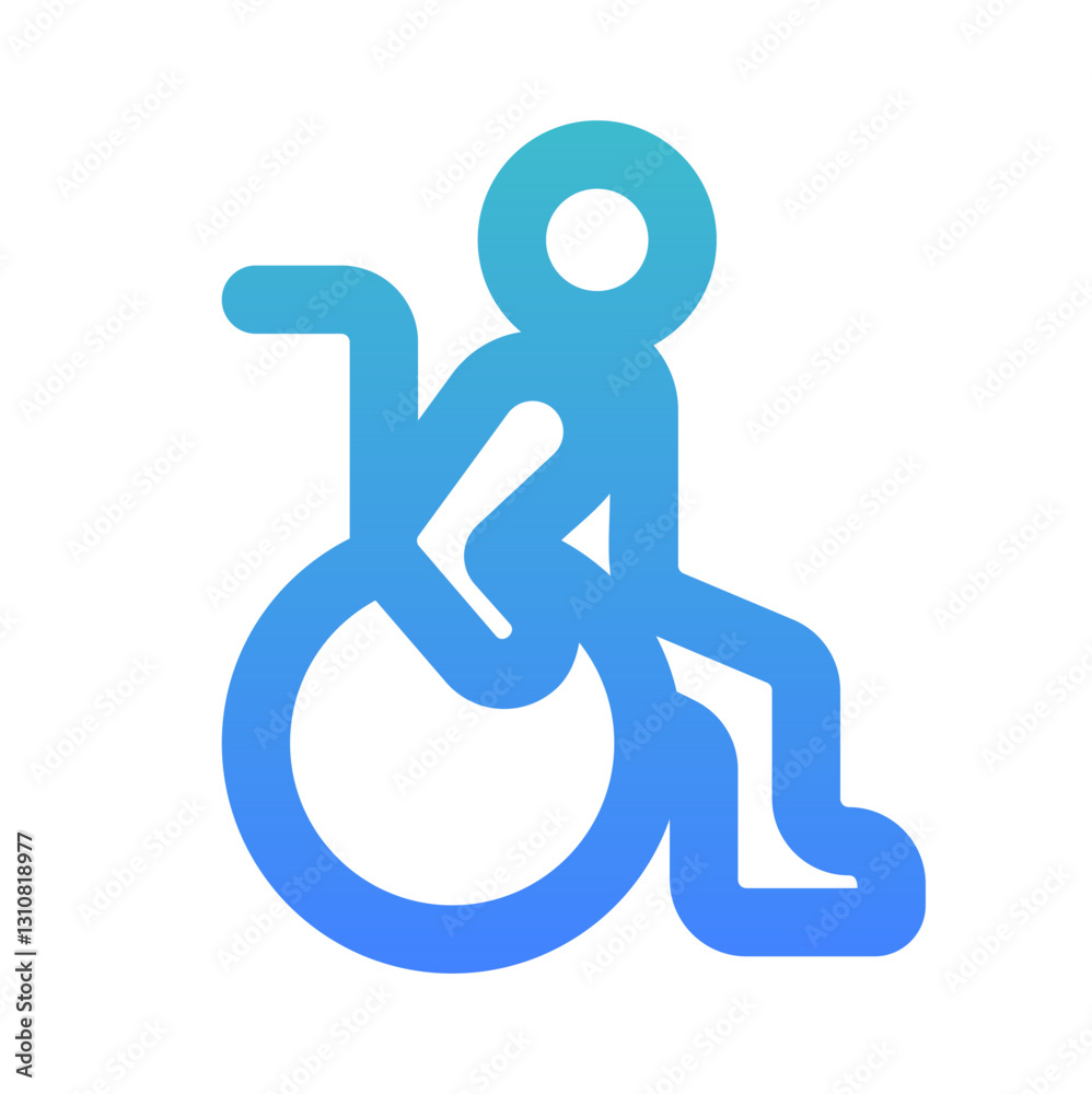 wheelchair users outline gradient icon style wheelchair users outline gradient icon style