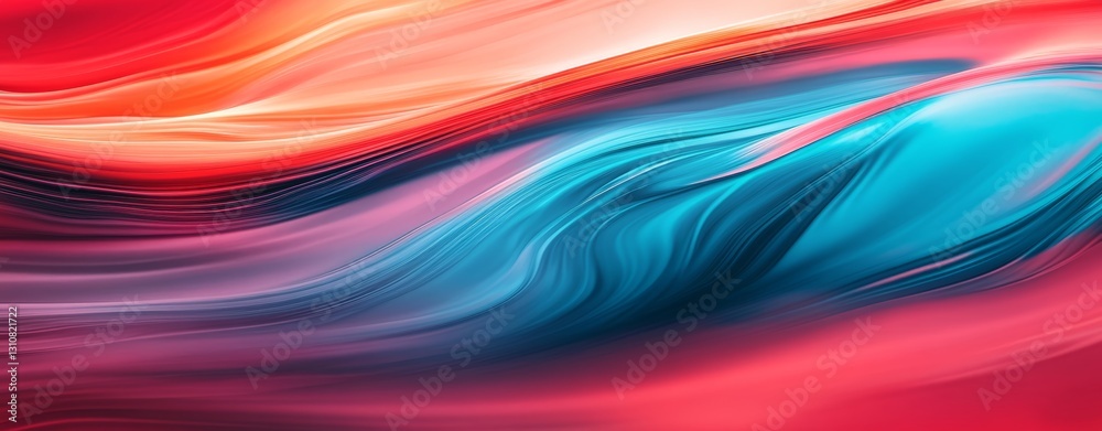 Abstract Red and Teal Swirling Waves Background Abstract Red and Teal Swirling Waves Background