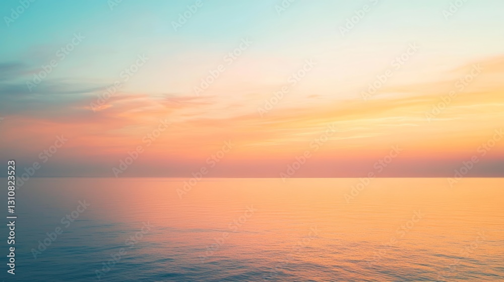 Obraz premium Serene Sunset Over Calm Ocean Peaceful Seascape