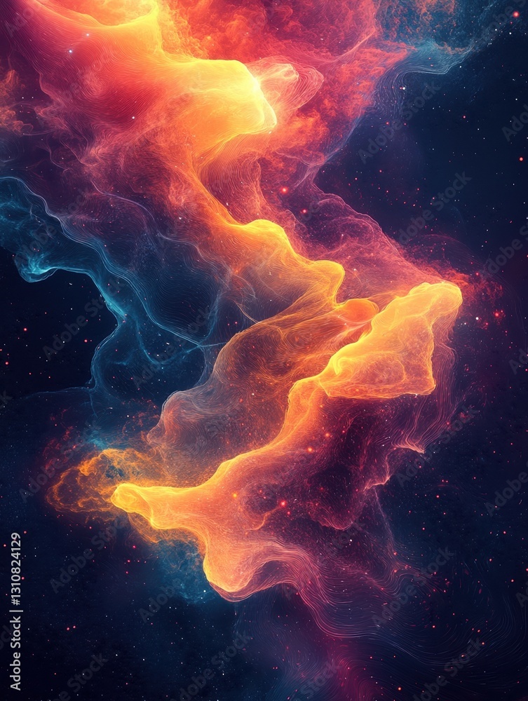 Abstract Close-up of Colorful Nebula. Cosmic Space Dust Clouds. Outer Space Galaxy Background. Stars, Sky, Universe. Abstract Close-up of Colorful Nebula. Cosmic Space Dust Clouds. Outer Space Galaxy Background. Stars, Sky, Universe.