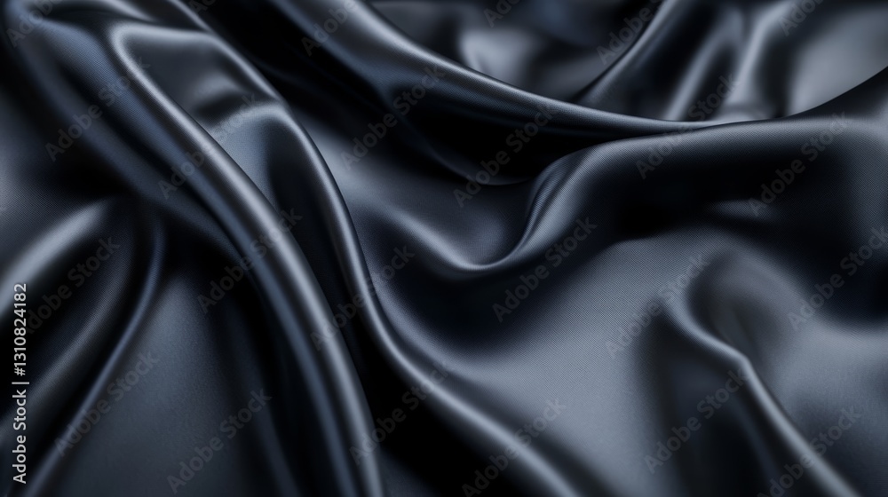 Fototapeta premium Elegant Draped Dark Grey Silk Fabric Texture