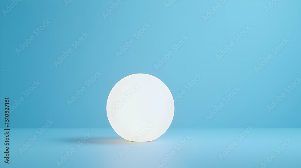 Soft Glowing Sphere on Minimalist Blue Background for Artistic Use Soft Glowing Sphere on Minimalist Blue Background for Artistic Use