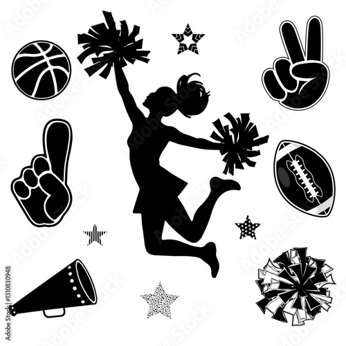  Cheerleading items vector 