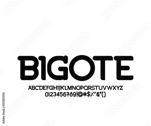 Bigote font for logo and headline. Isolated Vector typeset