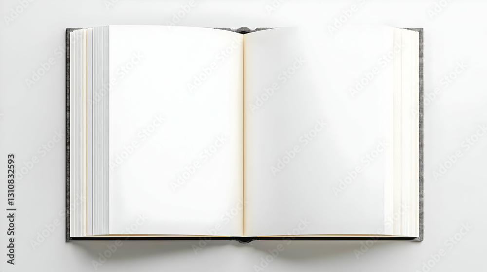 Open Blank Notepad on Minimalist Background for Creative Uses Open Blank Notepad on Minimalist Background for Creative Uses