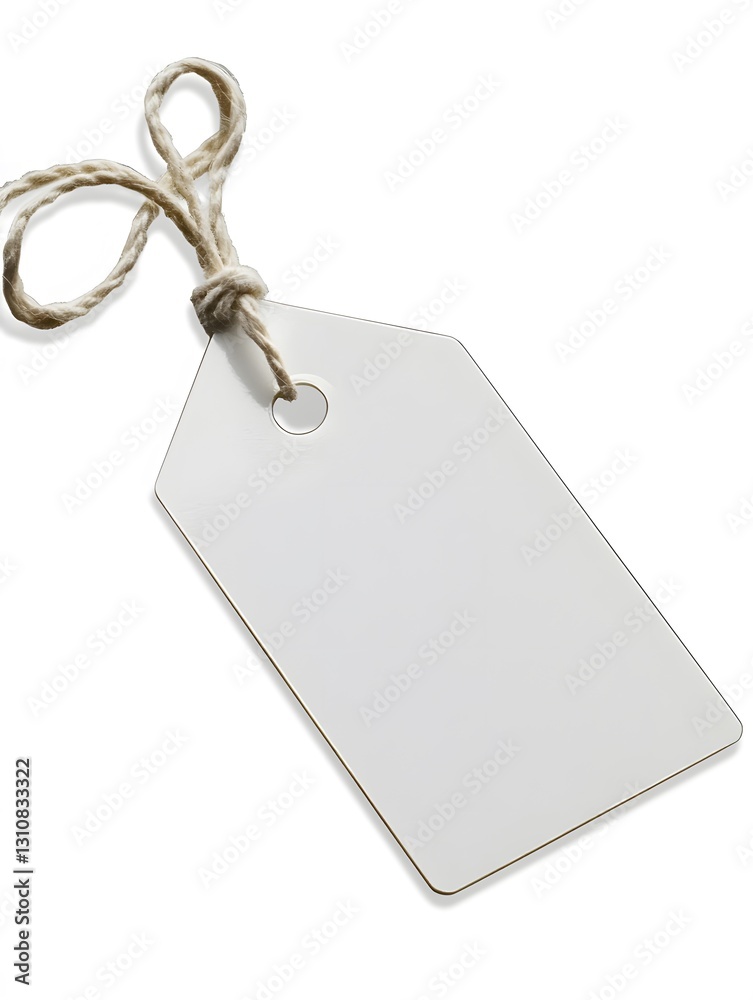 Fototapeta premium Blank White Tag Tied With Twine String