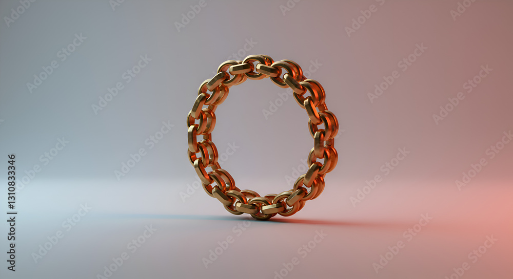 Fototapeta premium Blockchain Ring Minimal Circular Chain Art FX9 - Premium Digital Stock Photo Creative Designs