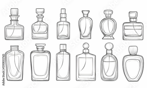 Outline of Various Elegant Perfume Bottles in Different Shapes